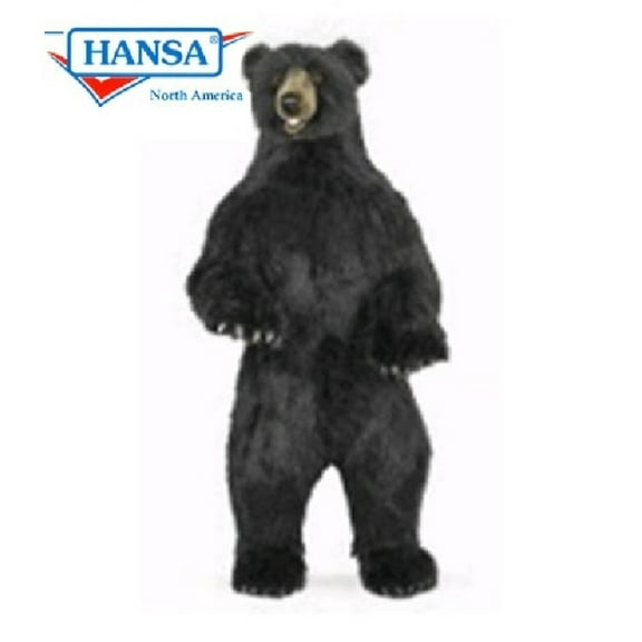 Handcrafted Cuddlers 59.75" Life-Size Handcrafted Black Bear Stuffed Animal