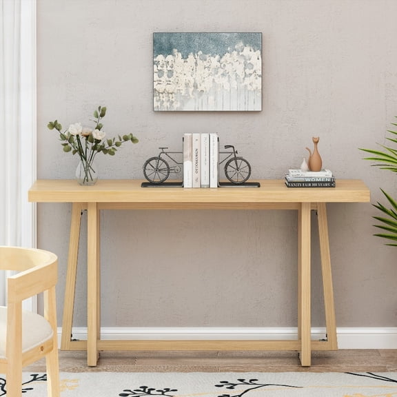 59.84'' Console Table, Stylish Rectangular Entryway Table with High-Quality Magnesium Oxide, Sturdy for Patio, Living Room & Bedroom