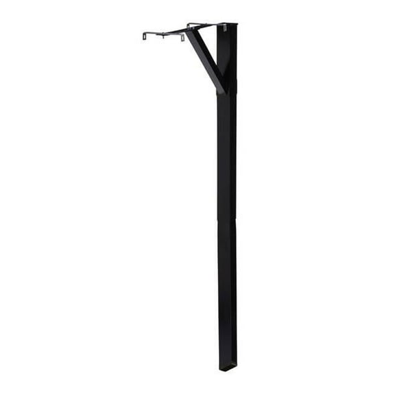 59.9 in. Powder Coated Black Steel Mailbox Post