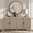 thumbnail image 1 of 59" Accent Storage Cabinet, Modern Retro Multi-Function Sideboard Cabinet with Linen Decorated Doors, Console Table for Living Room, Entryway, Bedroom, Kitchen, Hallway, Office, Natural, 1 of 9