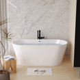 thumbnail image 1 of 59" Acrylic Freestanding Bathtub, Stand Alone Soaking Tub, Glossy White Acrylic, Toe-tap Chrome Drain, cUPC Certified, 1 of 10