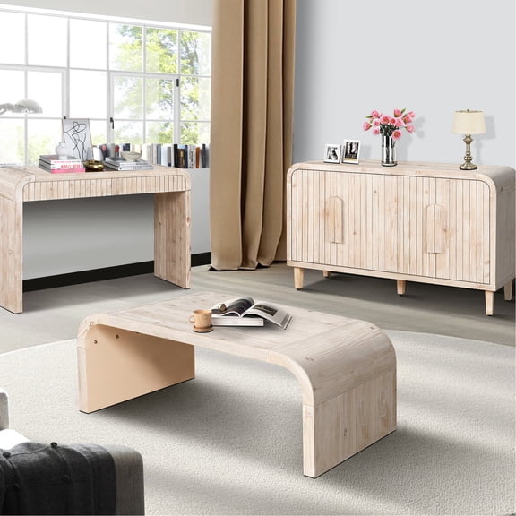 59'' American Vintage Corner Console Table with Hidden Drawers Ideal for Living Room Entrance Effortless Build