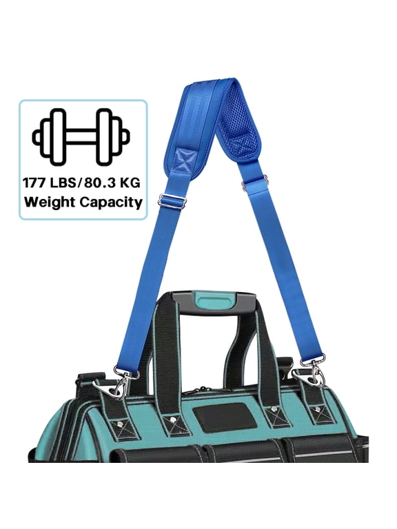 59" Bag Shoulder Strap Adjustable Comfortable Belt with Metal Hooks for Messenger, Laptop, Gym Bag,Duffle,Blue