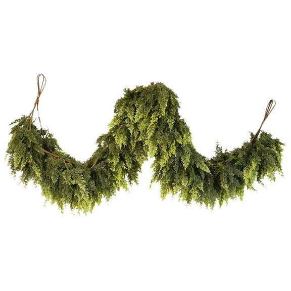 59" Christmas Cedar Garland Artificial Realistic Soft and Thickness Green Faux Cedar Pine Garland for Home Fireplace Indoor Outdoor Holiday Party Decoration