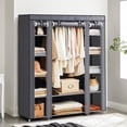 thumbnail image 1 of 59" Closet Wardrobe Portable Closet Organizer Storage Clothing Rack Shelf with Non-Woven Fabric Cover for Bedroom Gray, 1 of 9