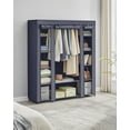 thumbnail image 1 of 59" Closet Wardrobe Portable Closet Storage Organizer Clothing Rack Shelf with Non-Woven Fabric Cover for Bedroom Dark Blue, 1 of 7