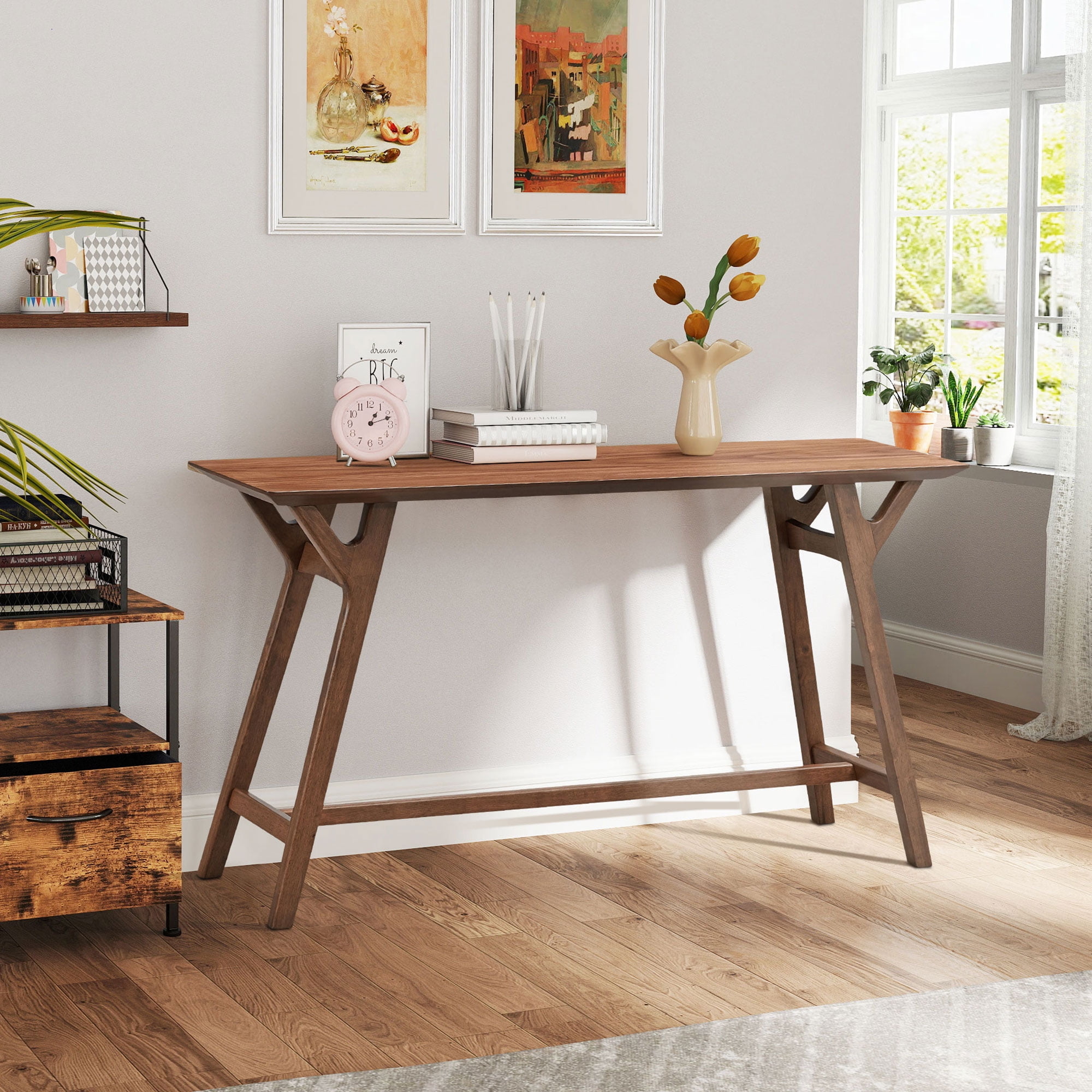 Collapsable Entry Way Table 59'' Entryway Table for Living Room,Narrow Entryway Console Table with ...