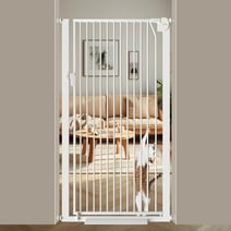 59" Extra Tall Cat Gate for Doorway, 29.5-33.5" Wide Pressure Mounted High Pet Dog Gate White