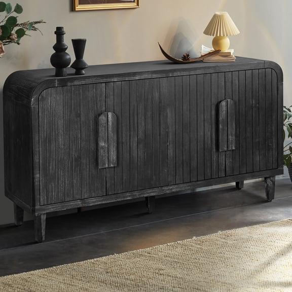 59'' Farmhouse Curved Storage Sideboard | Perfect for Placing Tableware and Utensils | Ensures Long - lasting Use