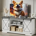 thumbnail image 1 of 59" Farmhouse TV Stand for Televisions Up to 65" TVs, Entertainment Center with Sliding Barn Doors and Storage Cabinets, Modern TV Console Table, Media Furniture for Living Room, Bedroom, 1 of 8