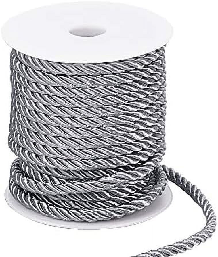White Twisted Silk Cord Rope 3/8 Inch / 9.5 mm Diameter 1.4 Yards Length