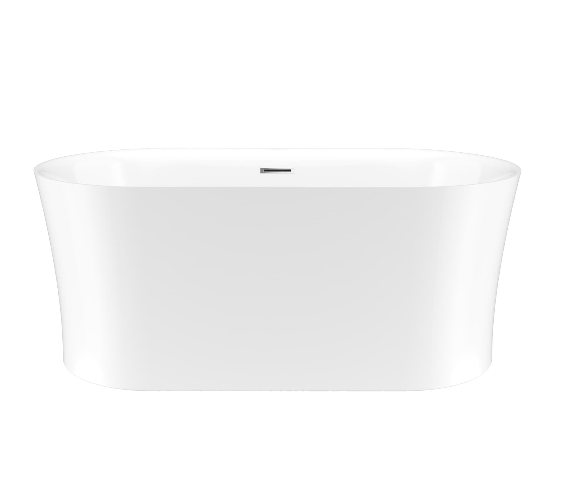 59" White Acrylic Freestanding Oval Soaking Bathtub