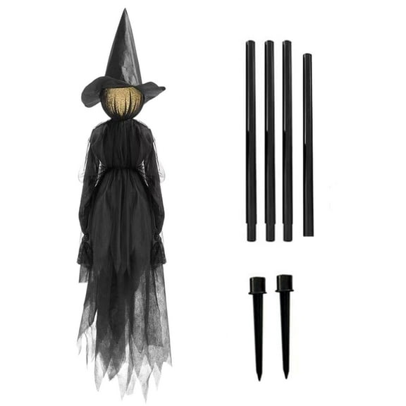 59" Halloween Witch Decorations Outdoor, Halloween Witches Yard Stakes with Light-up Heads for Halloween Yard Lawn Props Decoration, Indoor Decorations, Party Decor