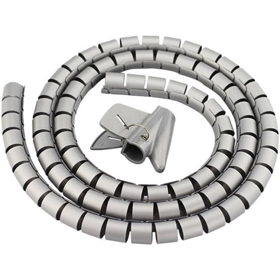 59 Inch Cable Management Sleeve Cable Sleeves with Clip Tool Perfect Protector for TV Computer (Diameter 0.31", Grey)