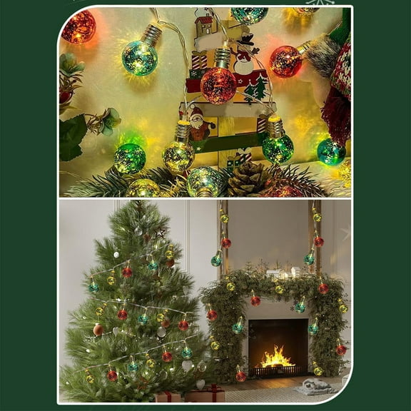 59 Inch Circular LED String Lights with 10 Colorful Bulbs Battery Powered for Shop Window Tree Decor