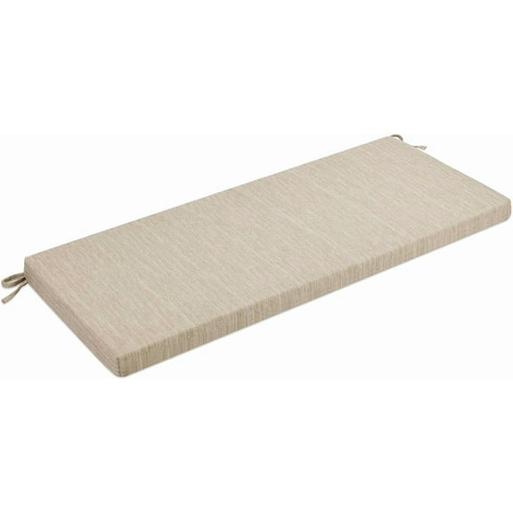 59 Inch Classic Solid Color Bench Cushion with Ties, Non-Slip Indoor Rectangle Bench Seat Cushion Standard Size Foam Pad with Machine Washable Cover (Beige, 59x16x1.5Inch)
