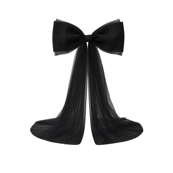 59 Inch Extra Large Black Mesh Bow Halloween Decoration, Oversized Hanging Bow for Door, Entryway, Yard, Window, Party and Holiday Decor