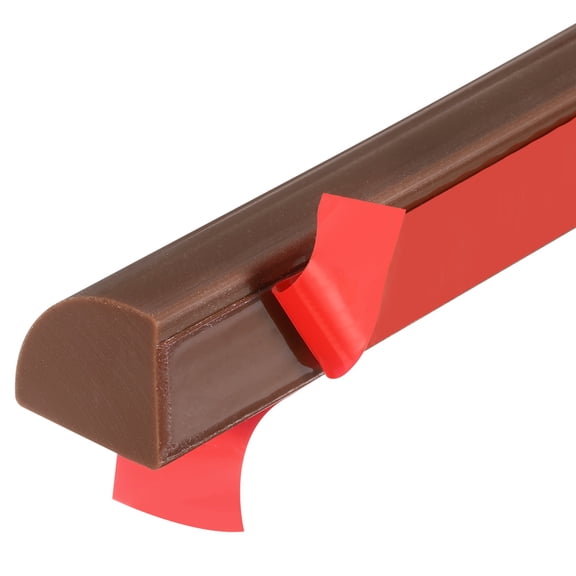 59 Inch Flexible Quarter Round Molding, Peel and Stick Moulded Trim, Coffee