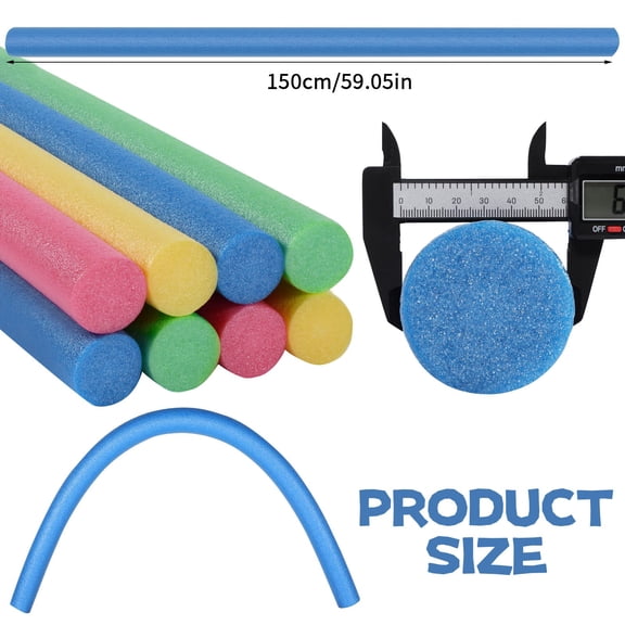 59-Inch Heavy Duty Floating Sticks for Adults and Family - Solid Core Pool Noodles, High-Density Foam Swim Noodles, 1-Pack，Blue