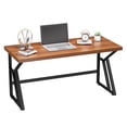 thumbnail image 1 of 59-Inch Home Office Desks,Executive Computer Desk Workstation,Modern Simple Style Wooden Large Study Writing Office Table,Suitable for Office Study Living Room(Brown), 1 of 7