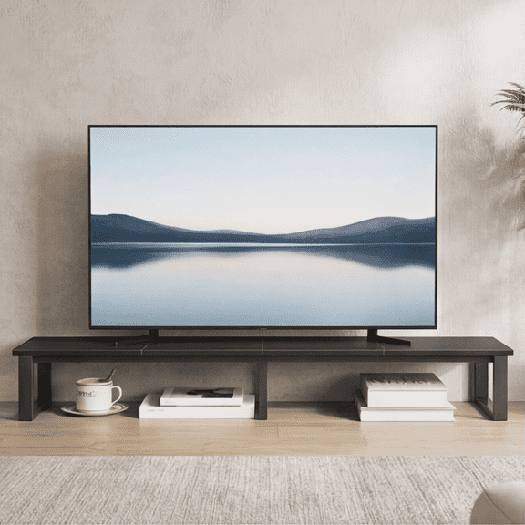 59 Inch Large TV Riser Stand for 32-75 Inch TVs, Tabletop TV Shelf with Steel Legs for Living Room and Office