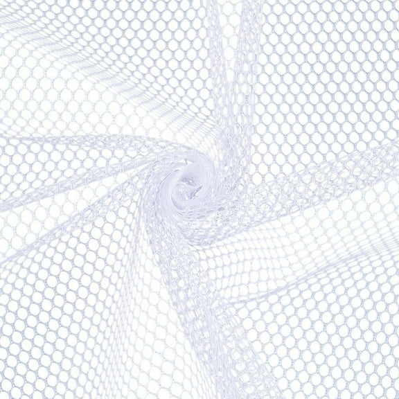 59 Inch Polyester Mesh Fishnet Fabric White Soft Netting Sheer Tulle Fabric By the Yard Voile Breathable Solid Net Weave Cloth for Sewing Making Craft Wedding Dresses Backpack Pocket Clothes diy