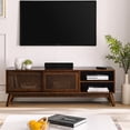 thumbnail image 1 of 59-Inch Rattan TV Console | Supports Large TVs, Solid Wood Legs for Durability, 1 of 6