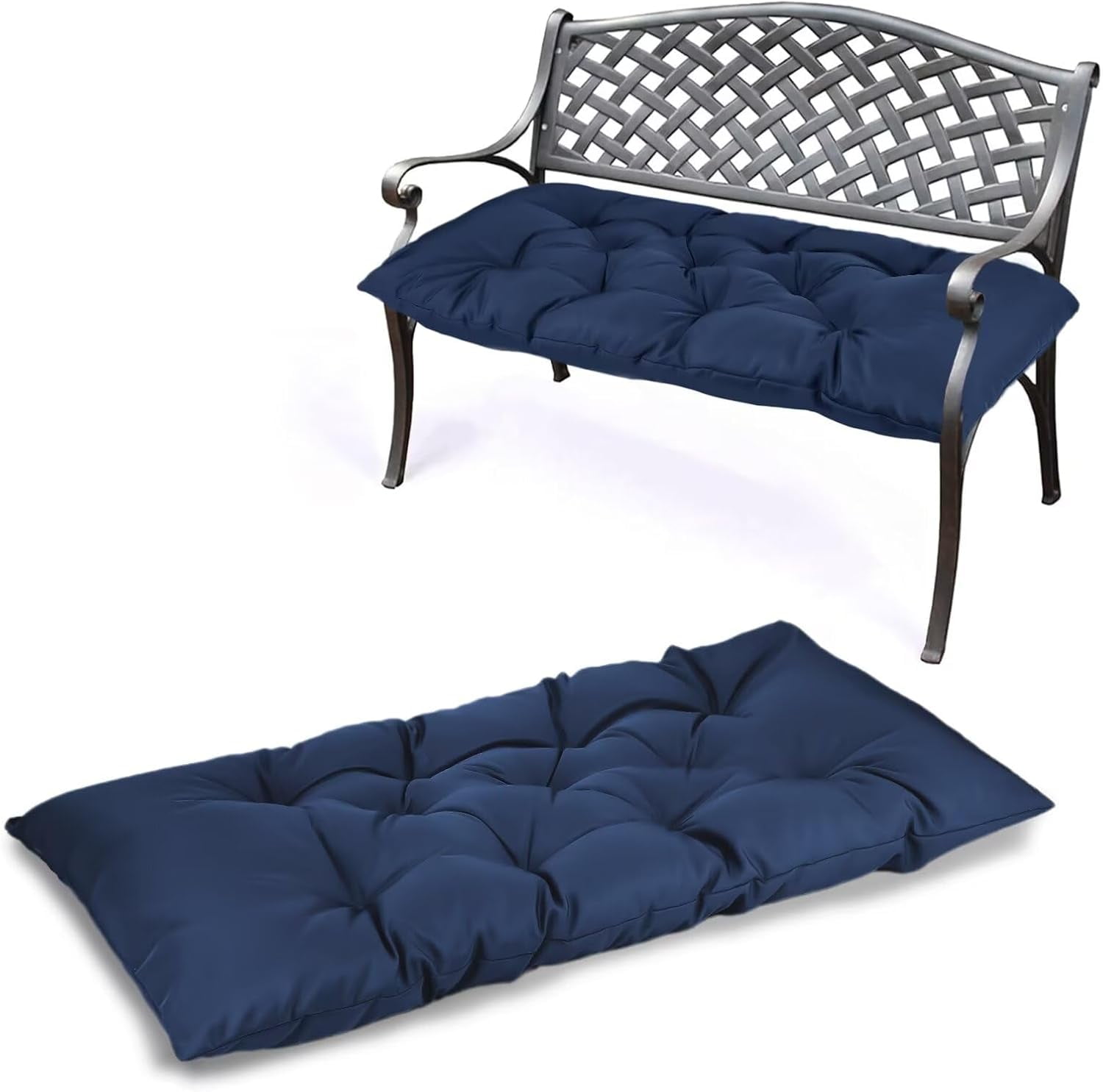 59 Inch Waterproof Indoor/Outdoor Garden Bench Cushion, Thick Patio ...