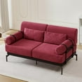 thumbnail image 1 of 59" Loveseat Sofa with USB Ports,Modern Sofa Couch 2-Seater Sofa with 2 Pillows,Cylindrical Armrests for Living Room Bedroom Apartment,Red, 1 of 7