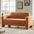 thumbnail image 1 of 59" Modern Loveseat Sofa Chenille Fabric 2-Seater Couch with Curved Design for Small Space Living Room Orange, 1 of 7