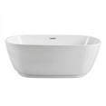 thumbnail image 1 of 59" N-560-59FSWH-FM Soaking Freestanding Tub and Tray With Internal Drain, 1 of 3