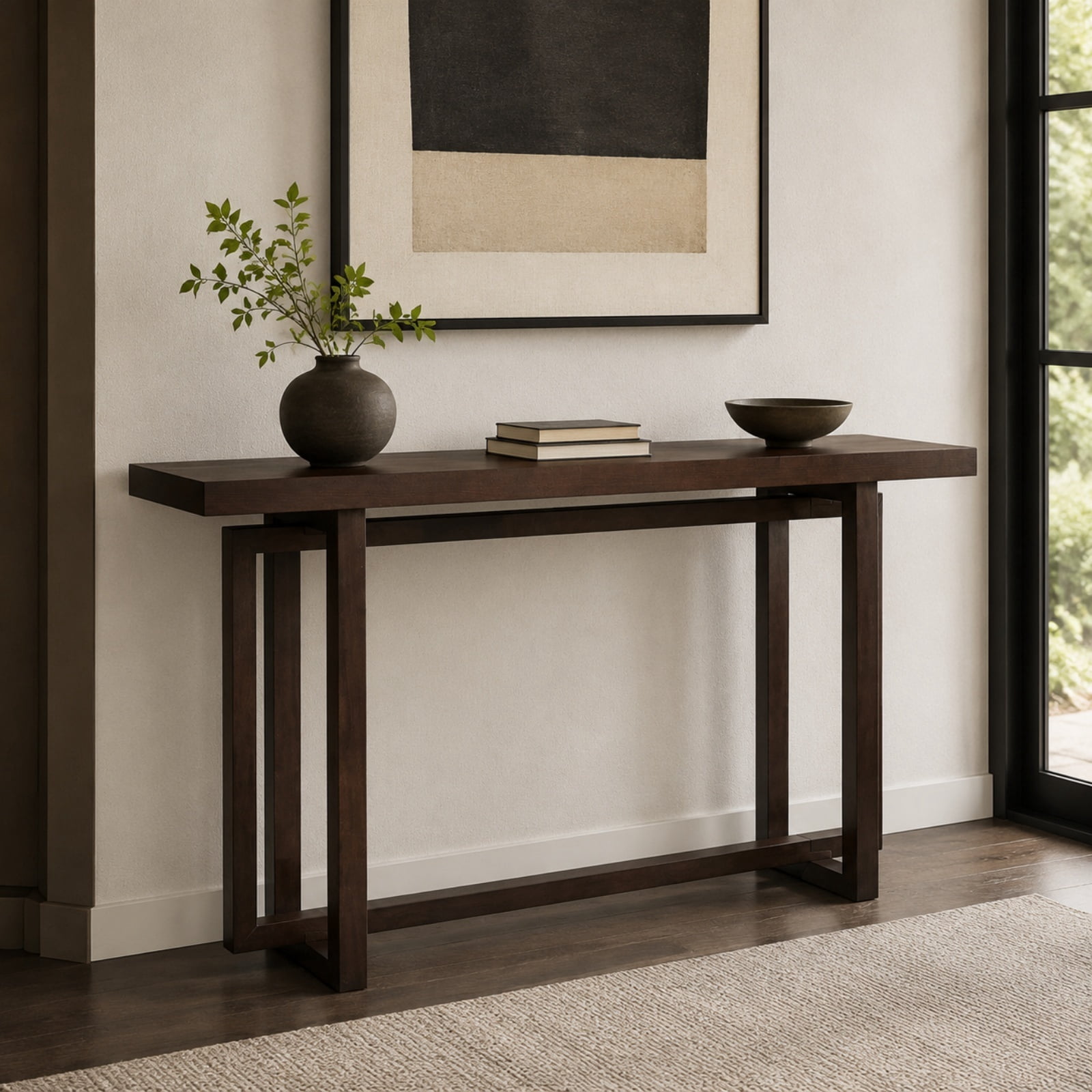 59" Narrow Console Table, Modern Sofa Table for Living Room, Narrow Rectangle Entryway Table for Hallway Kitchen Foyer