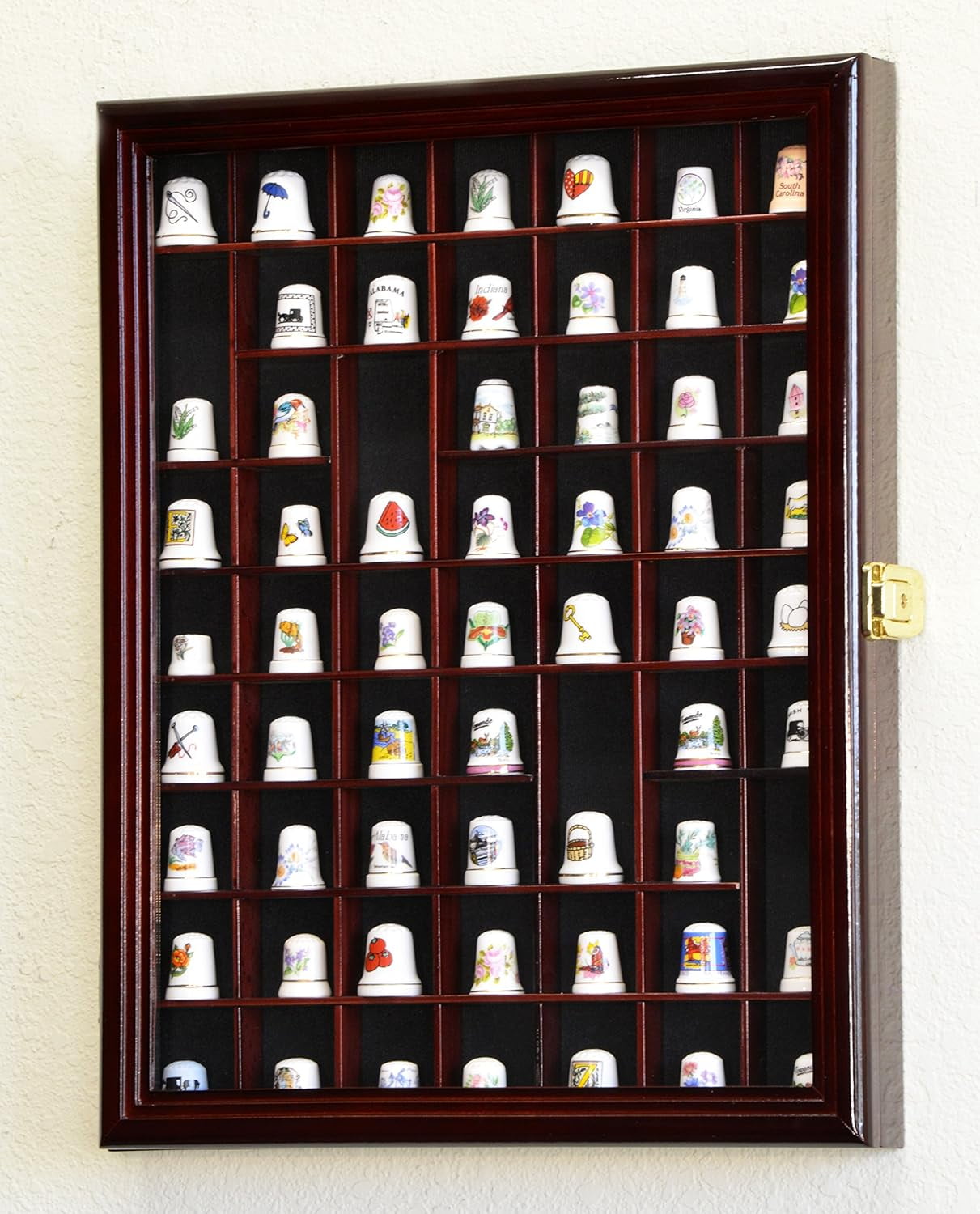 59 Opening Thimble/Small Miniature Display Case Cabinet Holder Wall ...