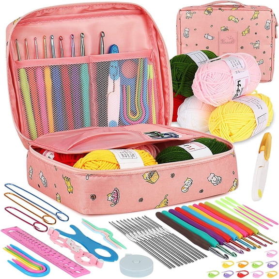59 Pcs Crochet Set,DIY Hand Knitting Craft Art Tools for Beginners
