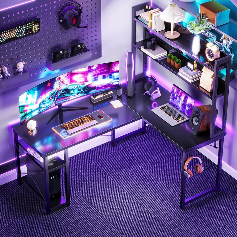 L shaped desk 2024 with hutch walmart