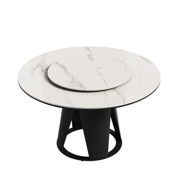 59" Round Table - Petal - shaped Upholstery - Dining & Games - Stable Structure