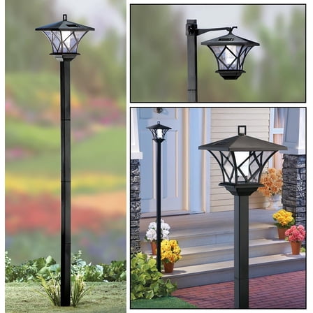 59" Solar Hanging Lamp Post Light, Vintage Outdoor Solar Powered Street Light, Waterproof Decorative for Garden, Pathway, Driveway, Front Door (1 Pack)