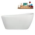 thumbnail image 1 of 59" Streamline B-500-229-PBR Soaking Glossy White Freestanding Tub and Tray With Internal Drain in Polished Brass, 1 of 15