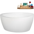 thumbnail image 1 of 59" Streamline B-524-247-BGM Soaking Glossy White Freestanding Tub and Tray With Internal Drain in Brushed GunMetal, 1 of 8