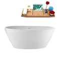 thumbnail image 1 of 59" Streamline G-30-163-GLD Soaking Glossy White Freestanding Tub and Tray With Internal Drain in Polished Gold, 1 of 10