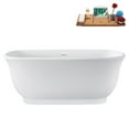 thumbnail image 1 of 59" Streamline G-94-354-BGL Soaking Glossy White Freestanding Tub and Tray With Internal Drain in Brushed Gold, 1 of 11