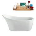 thumbnail image 1 of 59" Streamline N-820-59FSWH-FM Soaking Freestanding Tub and Tray With Internal Drain, 1 of 8