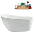 thumbnail image 1 of 59" Streamline N290BBR Soaking Freestanding Tub and Tray with Internal Drain in Brushed Brass, 1 of 7