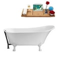 thumbnail image 1 of 59" Streamline N341WH-BL Soaking Clawfoot Tub and Tray With External Drain, 1 of 7