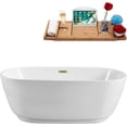 thumbnail image 1 of 59" Streamline N560BBR Soaking Freestanding Tub and Tray With Internal Drain in Brushed Brass, 1 of 7
