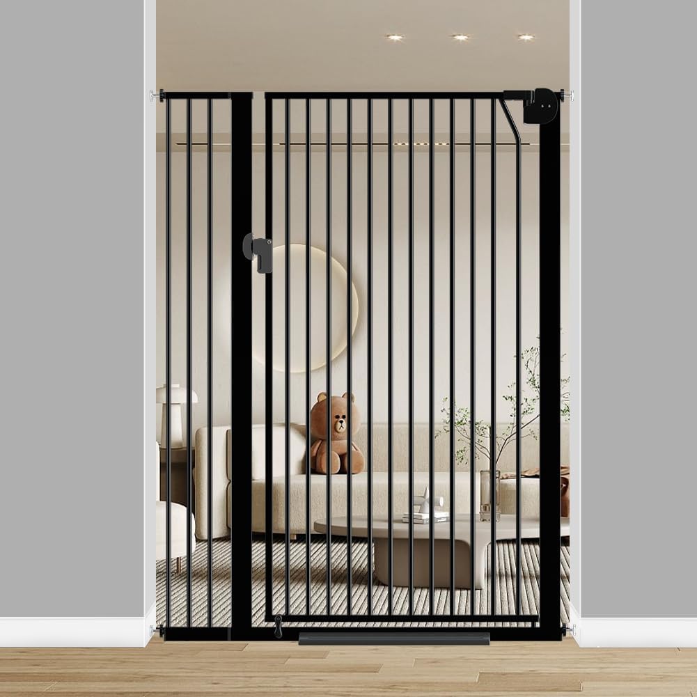 59" Tall Extra Tall Cat Gate for Doorways 33.5"37.4" Wide Pet Safety