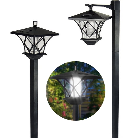 59" Vintage Solar Lamp Post Light - Waterproof Outdoor Street Light for Garden, Pathway, Driveway, Patio Decor (Auto On/Off)