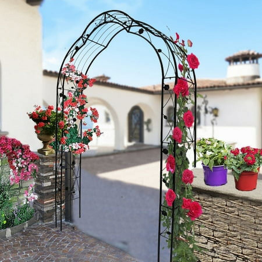 59"W * 98"H Garden Arches Arbors Curved Metal Durable Iron Plants Trellis  Stand Use for Outdoor Garden Arbor Climbing Plants Wedding Arches Ceremony  Black - Walmart.com