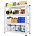 thumbnail image 1 of 59" W Garage Shelving 3000LBS Garage Shelving Heavy Duty 4-Tier Metal Storage Shelves Adjustable Shelf Unit Storage Rack for Basement Supermarket Warehouse 59.1" W x 23.7" D x 78.7" H White, 1 of 10