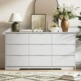 thumbnail image 1 of 59'' White Dresser for Bedroom, 9 Drawer Wood Dresser with Handle Free, Large Modern Chest of Drawers Dressers for Home Office, Living Room, Entryway, 1 of 14